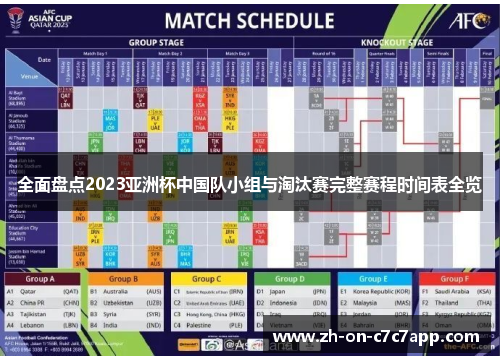 全面盘点2023亚洲杯中国队小组与淘汰赛完整赛程时间表全览