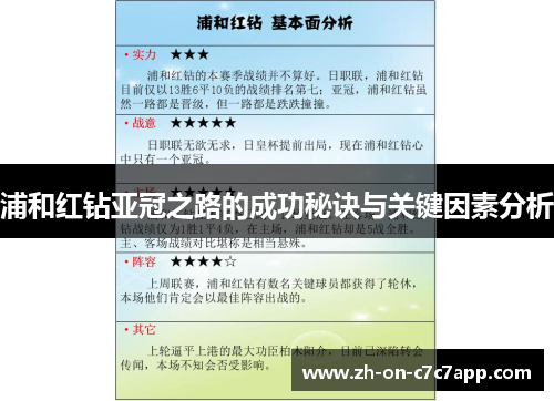 浦和红钻亚冠之路的成功秘诀与关键因素分析